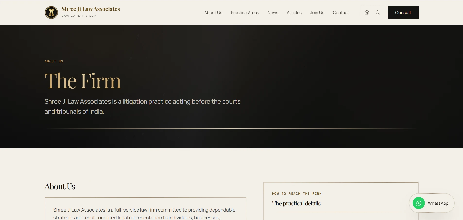 Shree Ji Law Associates website preview